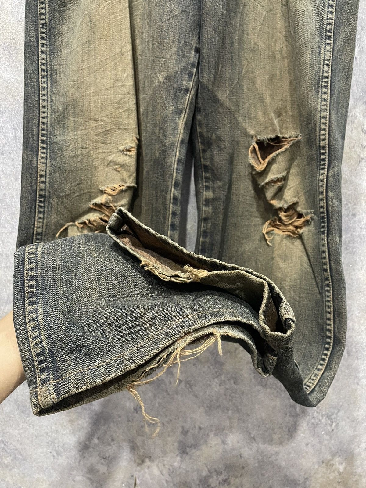 Japanese Brand × Vintage × Wrangler 🔥🔥Vintage wrangler distressed denim thrashed🔥🔥 Size US 32 / EU 48 - 12 Thumbnail