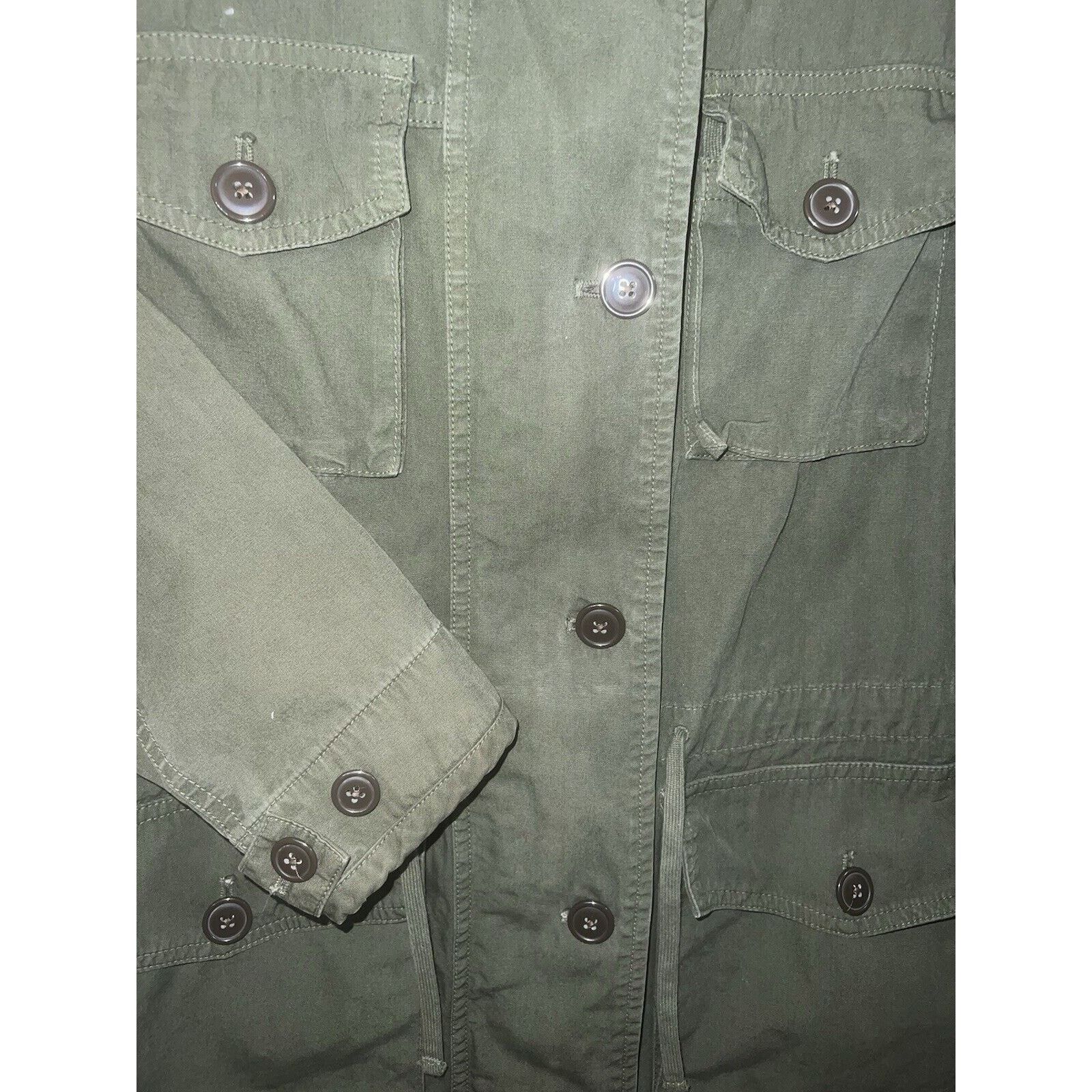 J.Crew J.CREW Chore Trucker Jacket Green Mock Neck Military Button Size S / US 4 / IT 40 - 6 Thumbnail