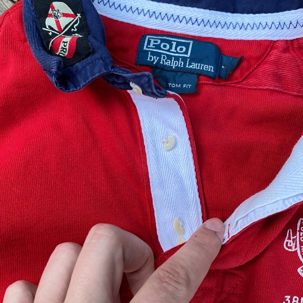 Polo Ralph Lauren Polo Ralph Lauren Marine Supply Co Rugby Shirt Large Red St Size US L / EU 52-54 / 3 - 4 Thumbnail