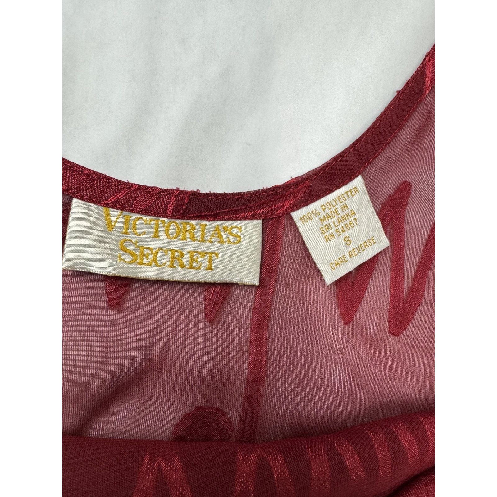 Victoria's Secret VTG Victoria's Secret Gold Label Sheer Red Slip Dress Small Size S / US 4 / IT 40 - 6 Thumbnail