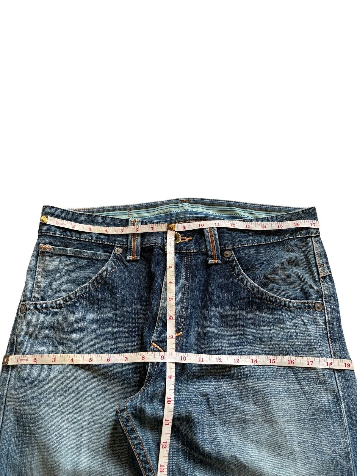 Edwin Exclusive Vintage Edwin Mud Wash Distressed Rip Loose Jean Size US 35 - 12 Thumbnail