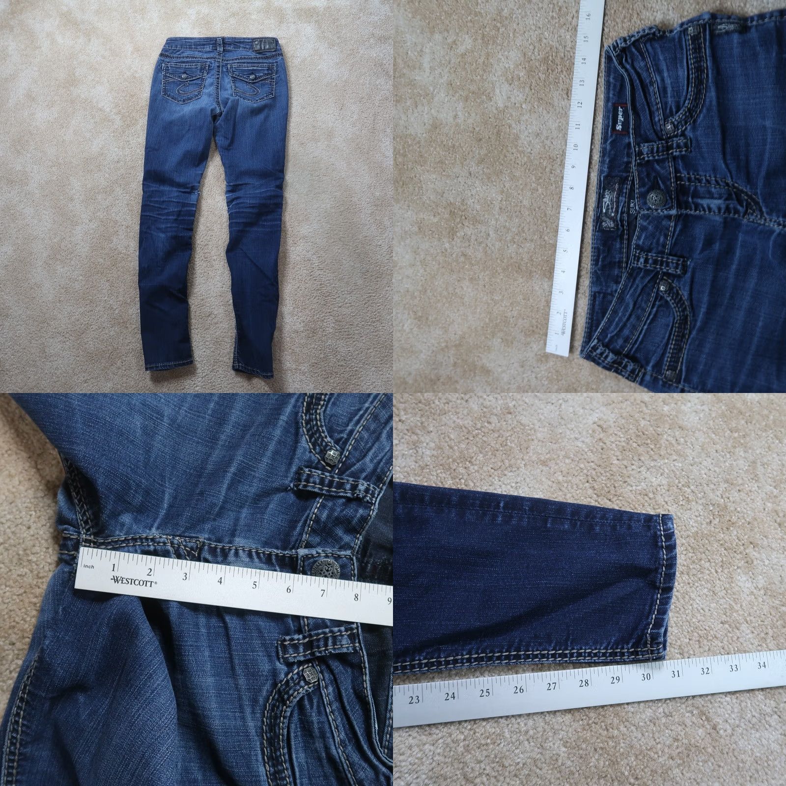 Silver Jeans Co. Silver Jeans Suki Skinny Jeans Women 28x31 Blue Denim Stretch Size 28" / US 6 / IT 42 - 8 Thumbnail