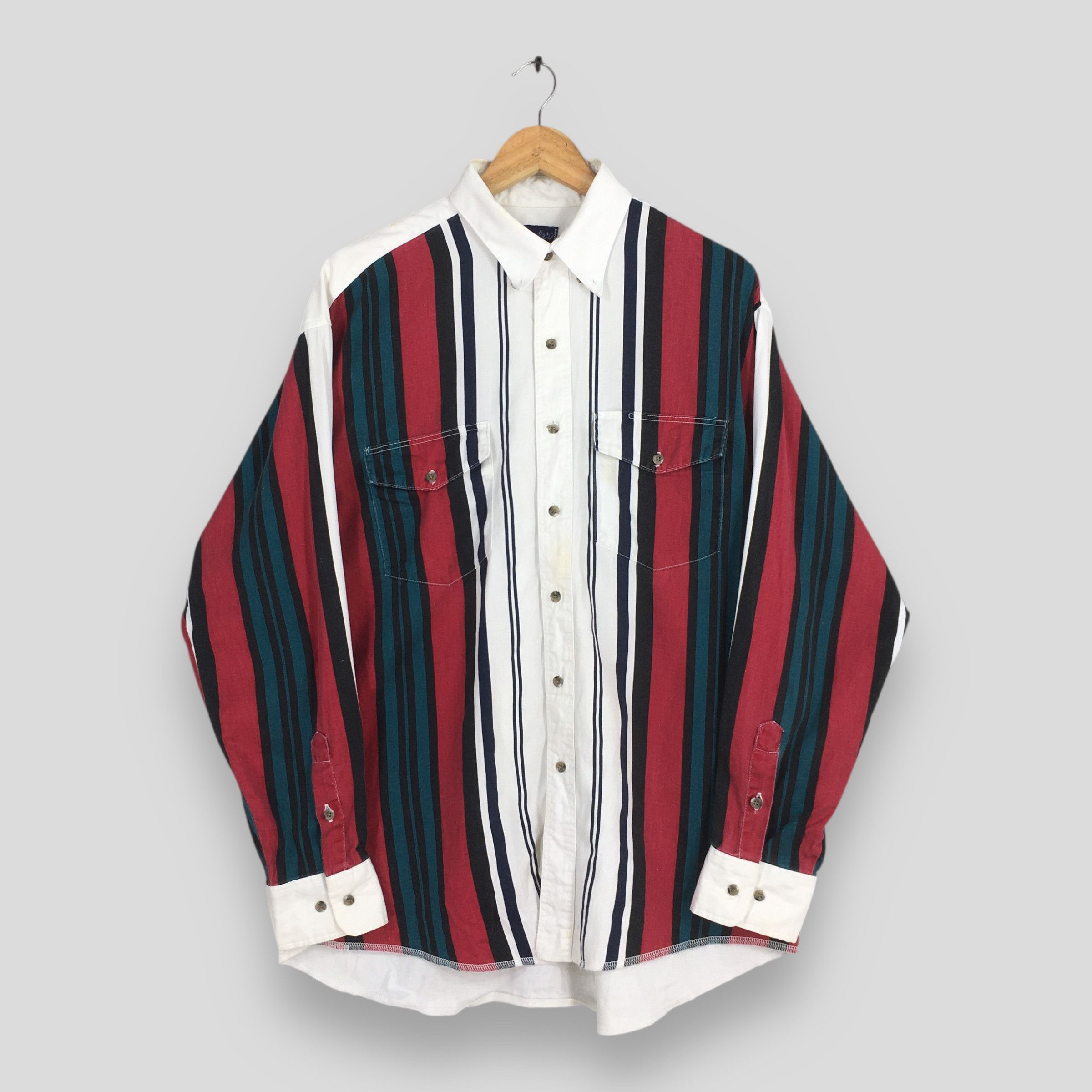 Wrangler Vintage 1980s Wrangler Vertical Striped Western Shirt L Size US L / EU 52-54 / 3 - 1 Thumbnail