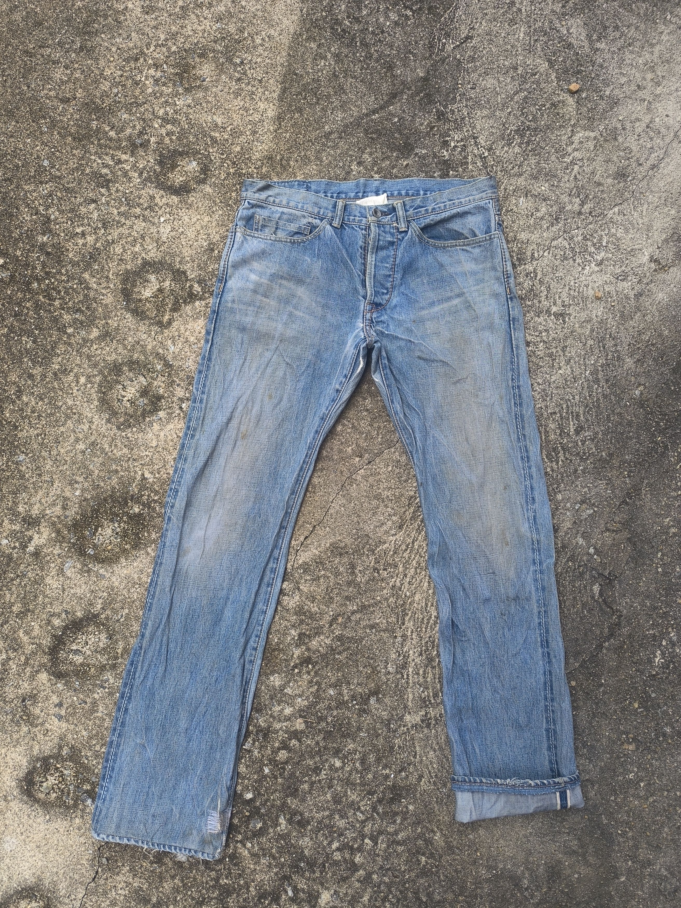 Beams Plus × Japanese Brand DISTRESSED SELVEDGE DENIM BEAMS Size US 34 / EU 50 - 1 Thumbnail