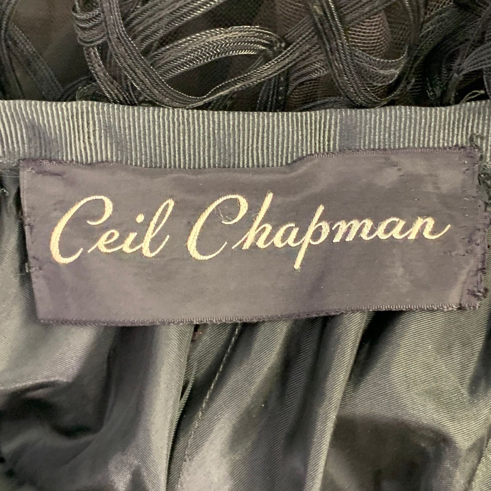 Other CEIL CHAPMAN Vintage Black Brown Tulle Textured Maxi Skirt Size 29" - 5 Thumbnail
