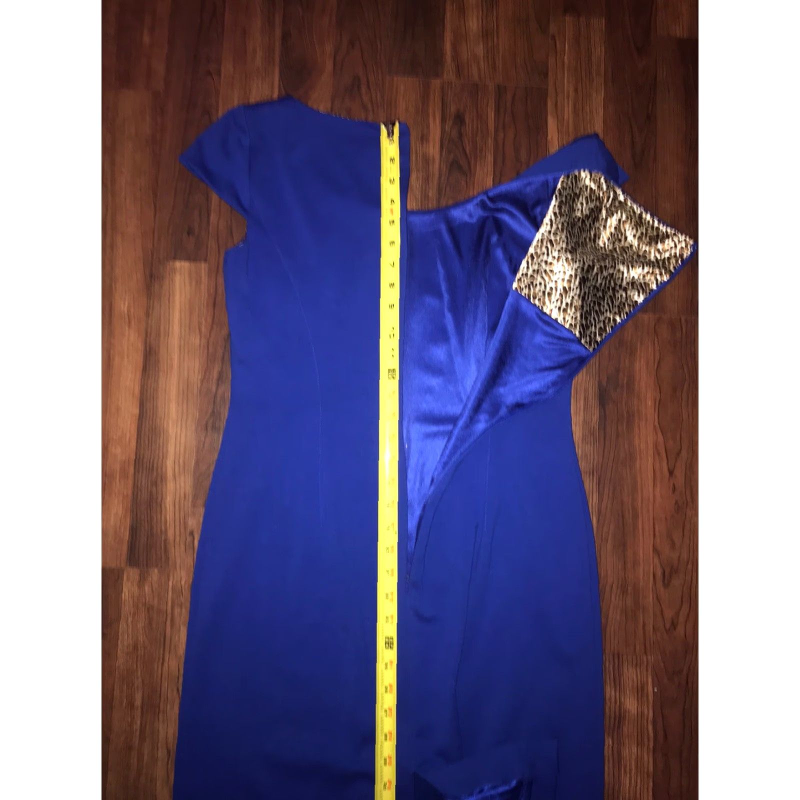 Vintage Tahari Arthur S. Levine Women's Blue Sleeveless A-Line Zipper Back Dress Size 8 Size M / US 6-8 / IT 42-44 - 7 Thumbnail