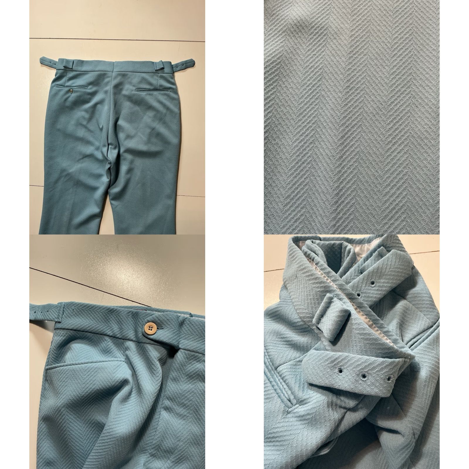 McGregor VINTAGE Mcgregor Blue Textured All Polyester Disco Flare Dress Pants 38 1970s Size US 38 / EU 54 - 8 Thumbnail