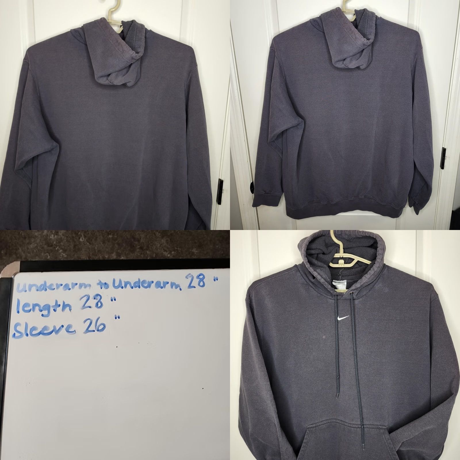 Nike Nike Hoodie Mens 4XL Gray Pullover Swoosh Pocket Crew Neck Fleece Winter Oversized Size US XXL / EU 58 / 5 - 8 Thumbnail