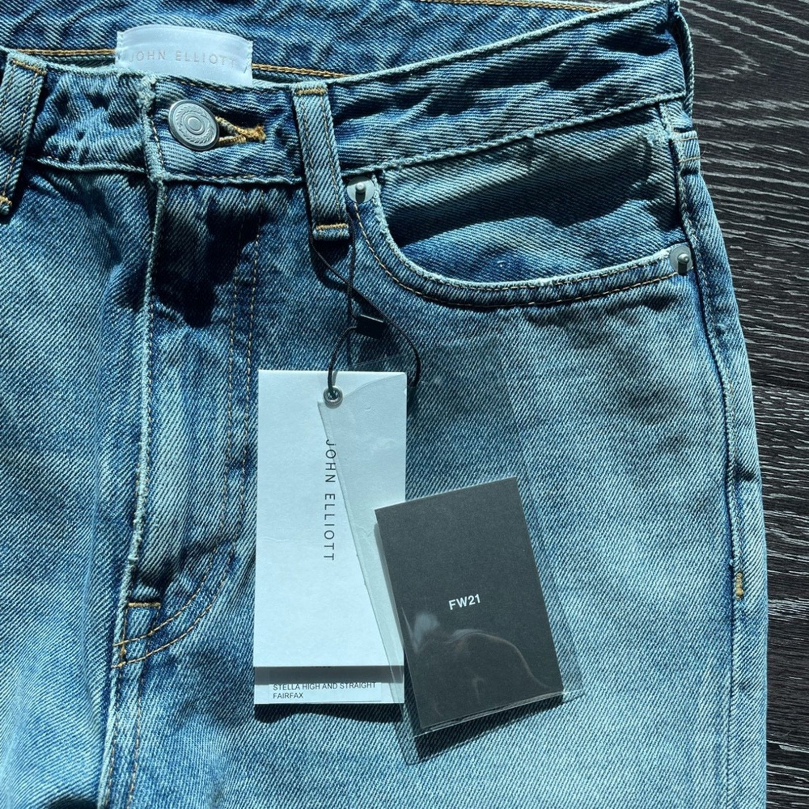 John Elliott JOHN ELLIOTT HIGH RISE STRAIGHT JEANS SIZE 25 LIGHT DENIM Size 25" / US 0 / IT 36 - 7 Thumbnail