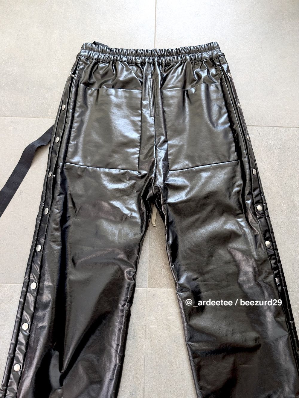 Rick Owens Drkshdw *NEW* PUSHER PANTS BLACK COATED $1,530 Size US 30 / EU 46 - 5 Thumbnail