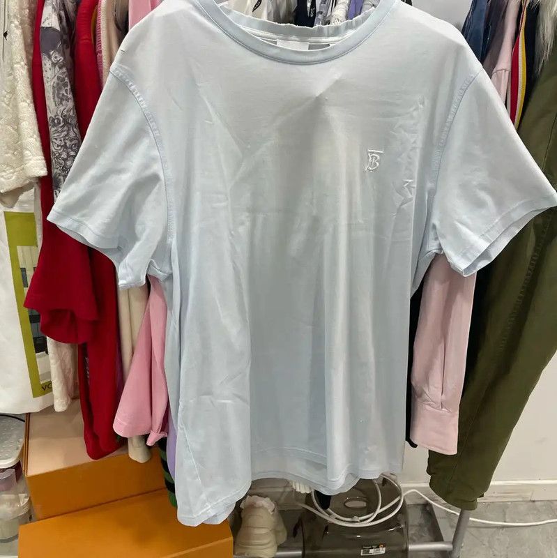 Burberry Burberry Light Blue Cotton Women's T-Shirt Size L / US 10 / IT 46 - 1 Thumbnail