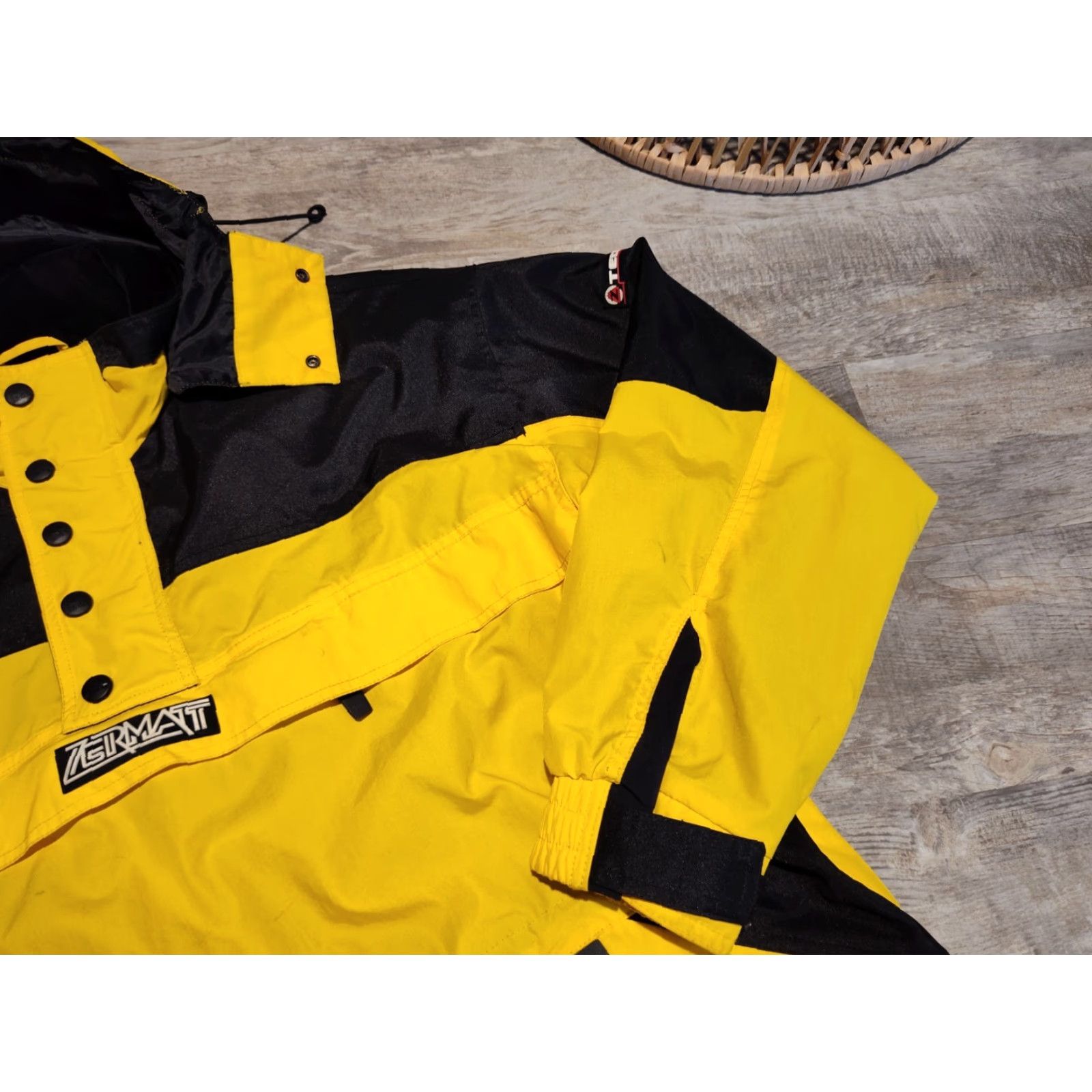 Vintage VINTAGE Zermatt 90s Yellow Half Zip Ski Jacket Mens Size M Hooded Pockets Outdoor Winter Sports Size US M / EU 48-50 / 2 - 3 Thumbnail