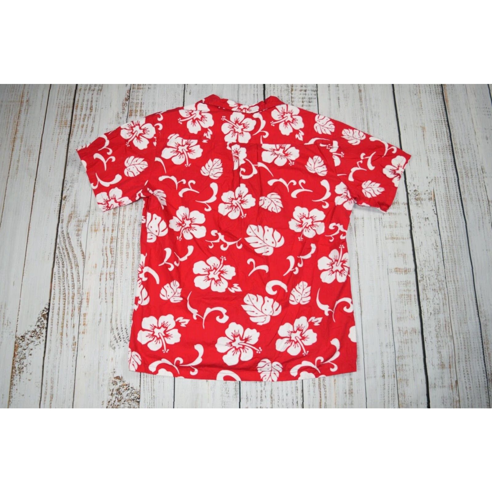 Vintage VINTAGE Palm Wave Hawaiian Camp Shirt Aloha Floral Red Hibiscus Classic Button M Mens Size US M / EU 48-50 / 2 - 7 Thumbnail