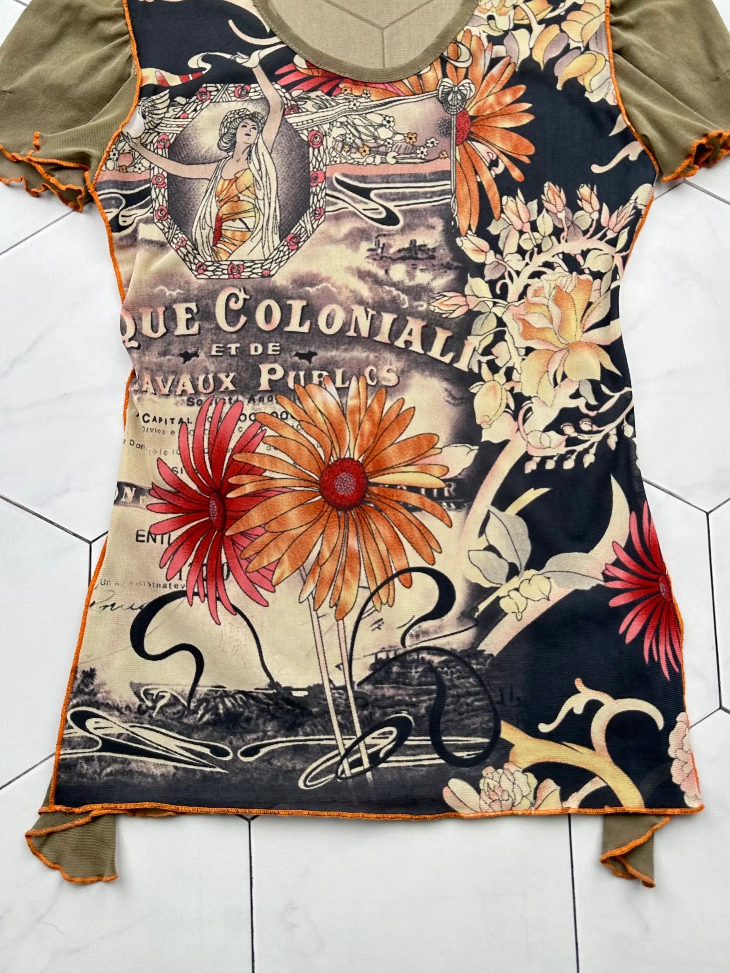Japanese Brand Vintage Mesh Printed Tee (B374)D15E2 Size S / US 4 / IT 40 - 3 Thumbnail
