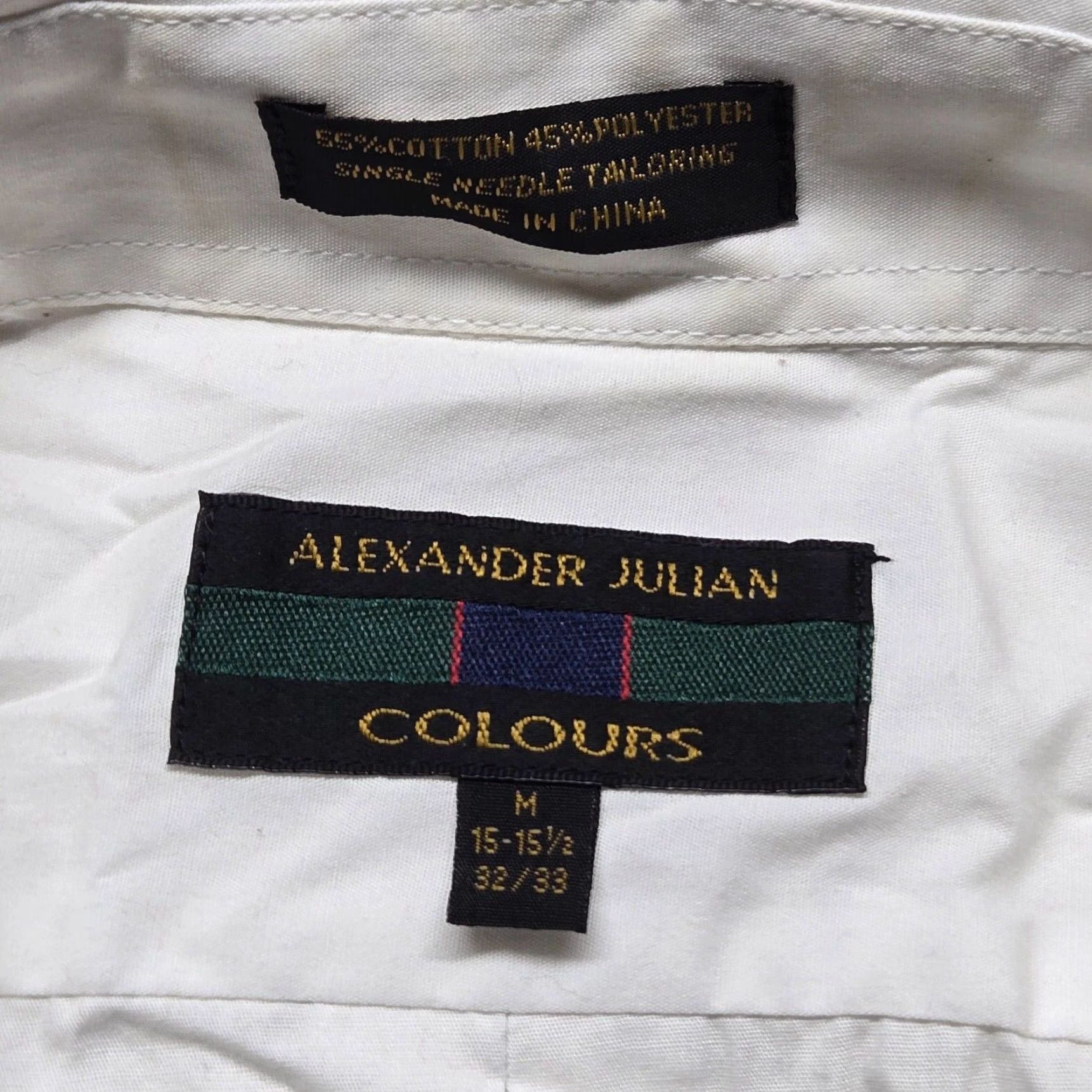 Alexander Julian ALEXANDER JULIAN Shirt Solid White Button-Up Long Sleeve M 15 15.5 Adult Men Cotton Spandex Casual Shirt Beach City Vintage No N/A Size US M / EU 48-50 / 2 - 3 Thumbnail