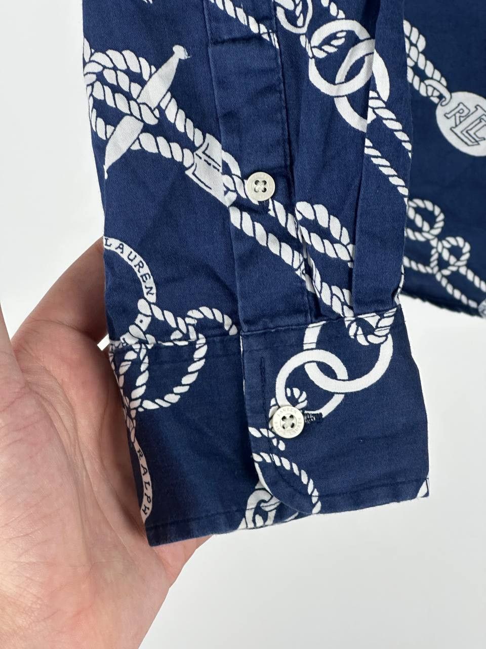Lauren Ralph Lauren Luxury Rare Lauren Ralph Lauren Blue Chains Print Shirt Size M / US 6-8 / IT 42-44 - 8 Thumbnail