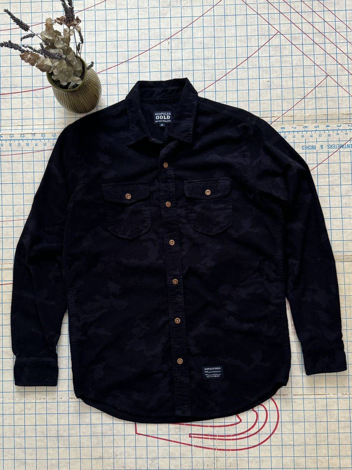 Acapulco Gold Acapulco Gold Dark Navy Camo Button Up Shirt Small Size US S / EU 44-46 / 1 - 1 Thumbnail