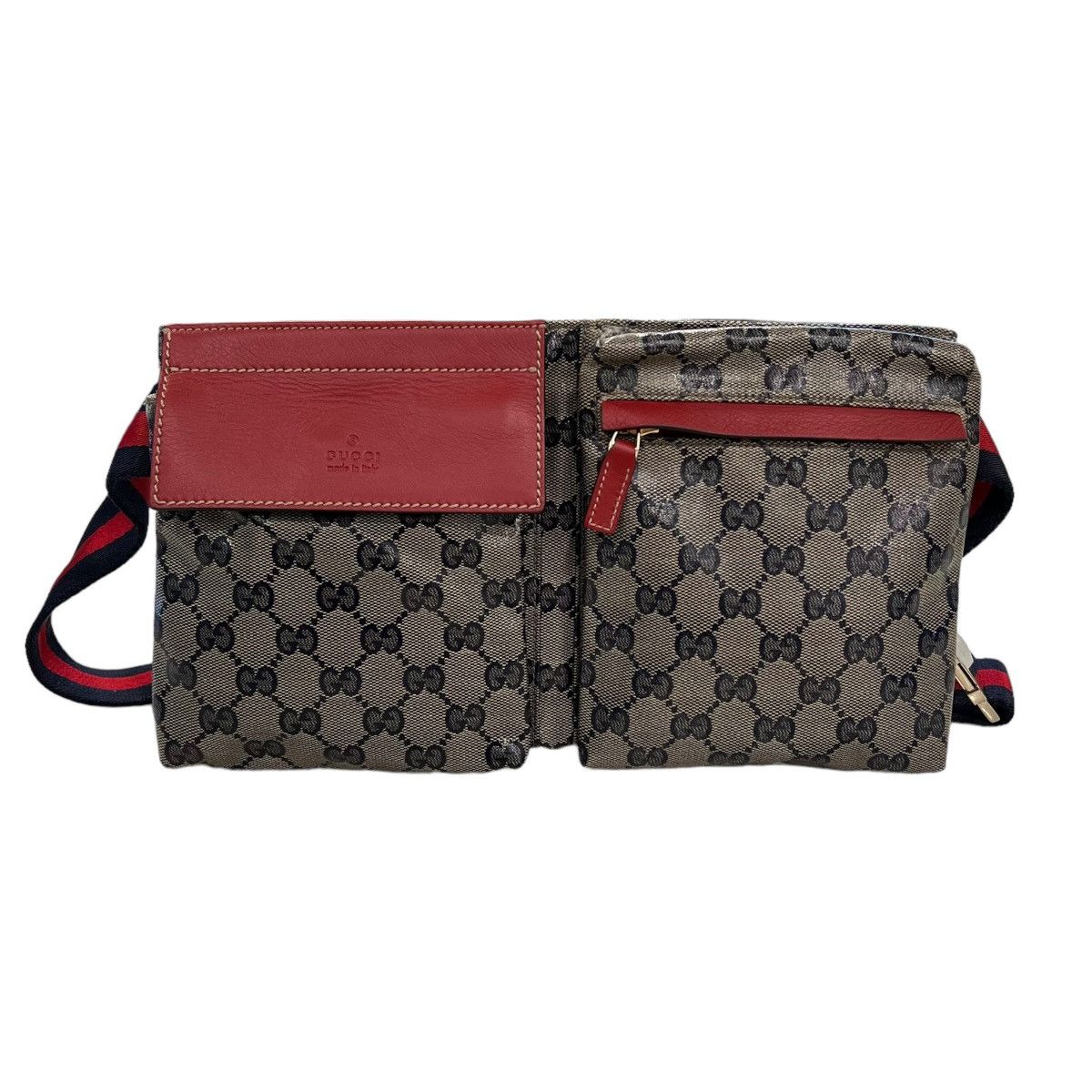 image of Gucci Monogram Crossbody Belt Waist Bag in Blue, Men's