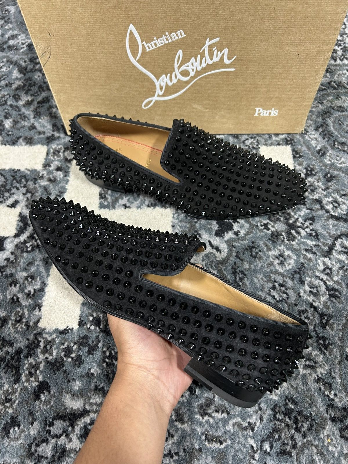 Men’s Christian Louboutin Euro size 40 Christian Louboutin Red Velvet Loafers Size 40 EU main image 2