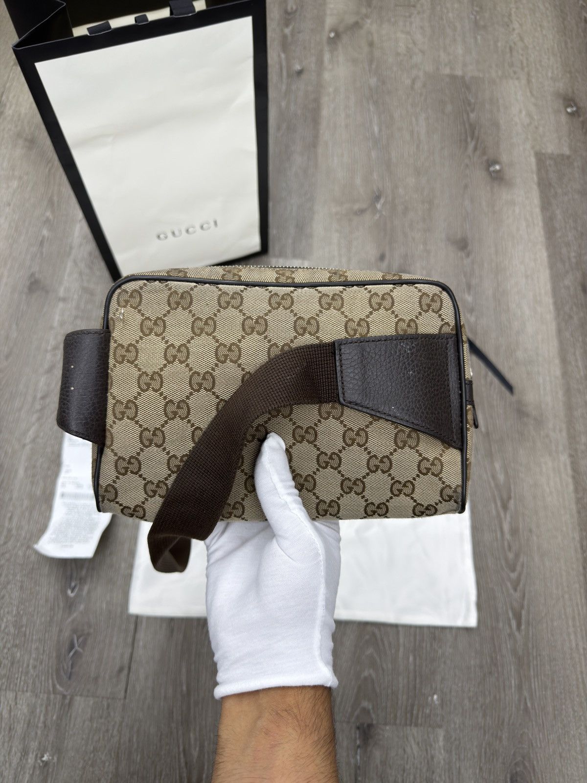 Gucci Gucci Belt Bag GG Supreme Small Beige/Black Size ONE SIZE - 6 Thumbnail