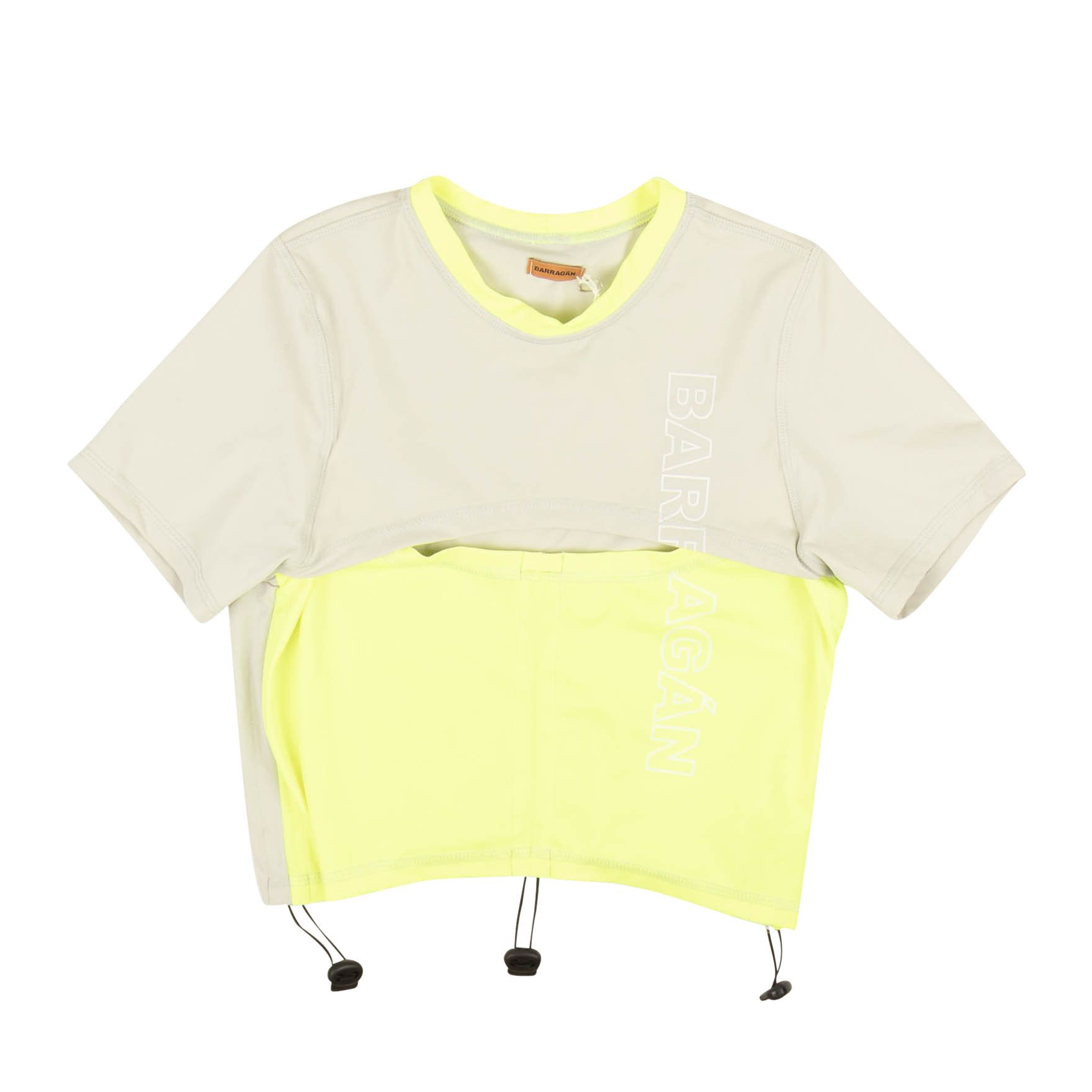 White & Yellow Ceniza Drawstring Pegadita Baby Tee Size L