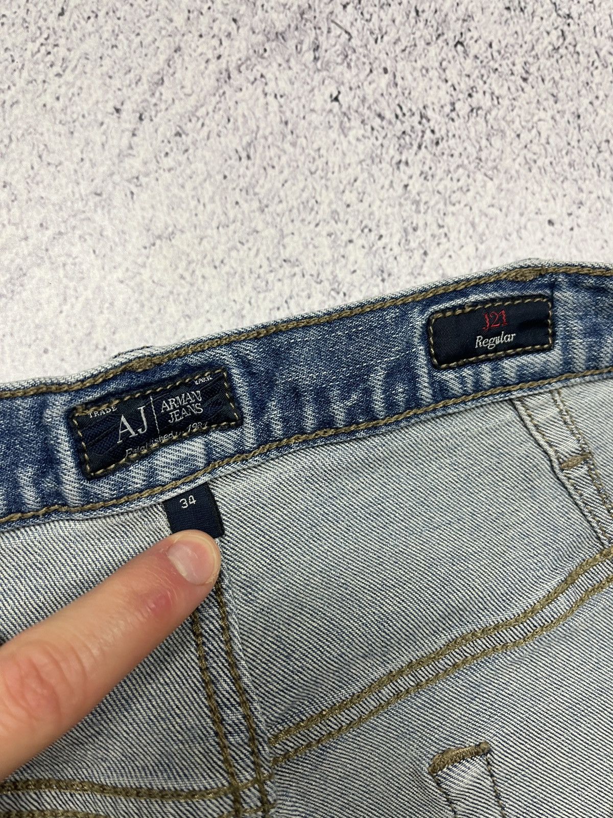Armani × Vintage Vintage Y2K Armani Jeans Washed Denim Pants Jeans Streetwear Size US 34 / EU 50 - 12 Thumbnail