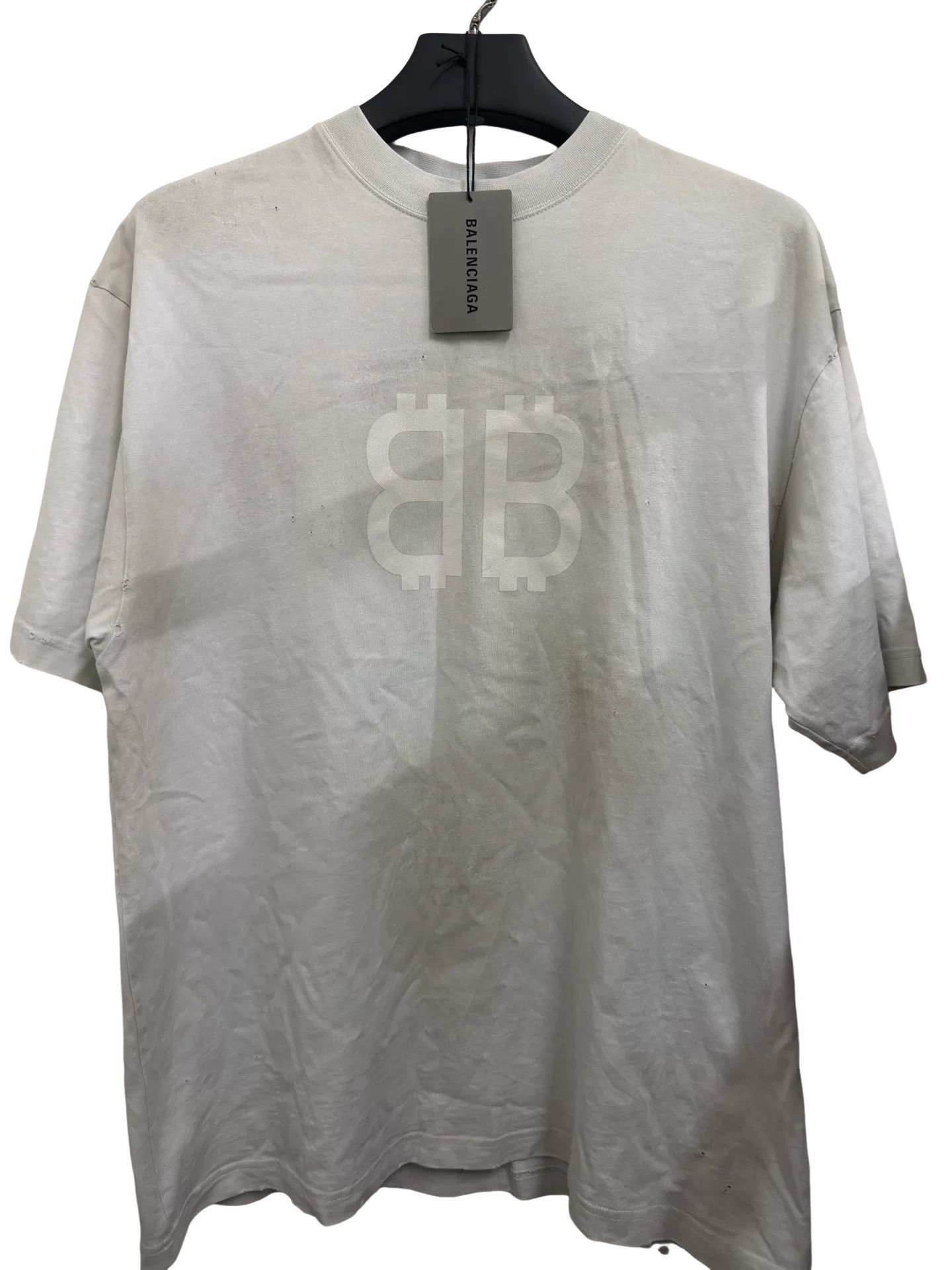 Balenciaga Balenciaga Mud-Dyed Bitcoin Logo T-Shirt Size S Size US S / EU 44-46 / 1 - 1 Thumbnail