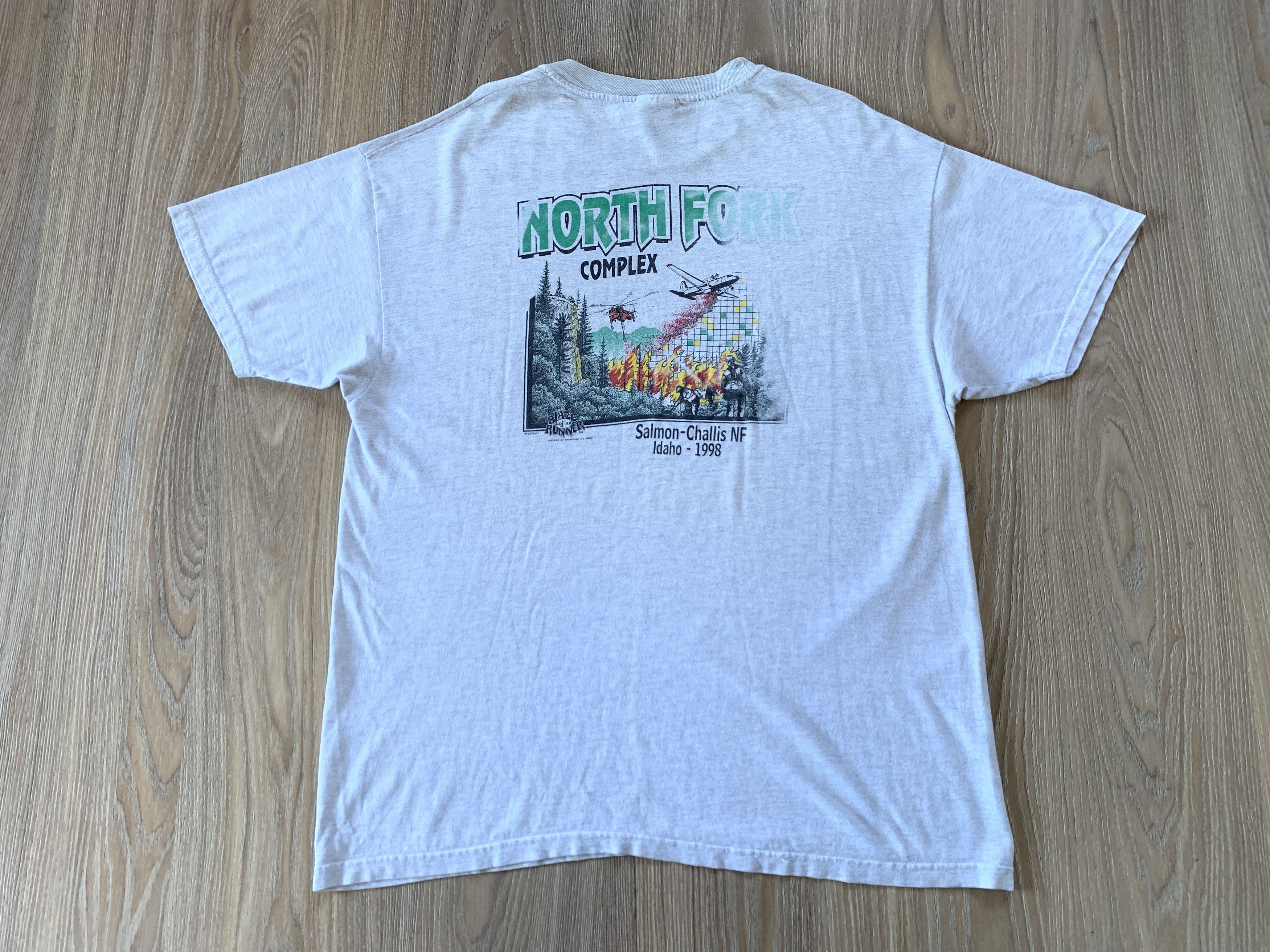 Hanes × Vintage North fork Complex Salmon-Chailis NF Vintage T-Shirt Size US XL / EU 56 / 4 - 3 Thumbnail
