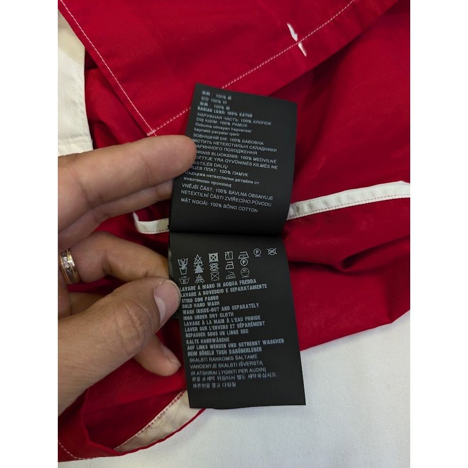 Prada o1rshd1 Popeline Shirt in Rosso Size US S / EU 44-46 / 1 - 17 Thumbnail