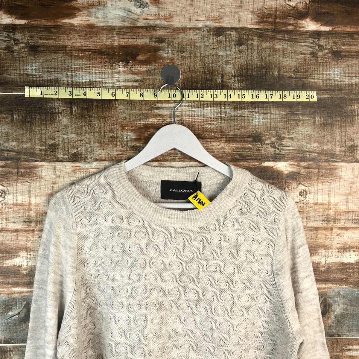 Vintage Galloria Grey cable Knitwear #A1802 Size US M / EU 48-50 / 2 - 4 Thumbnail