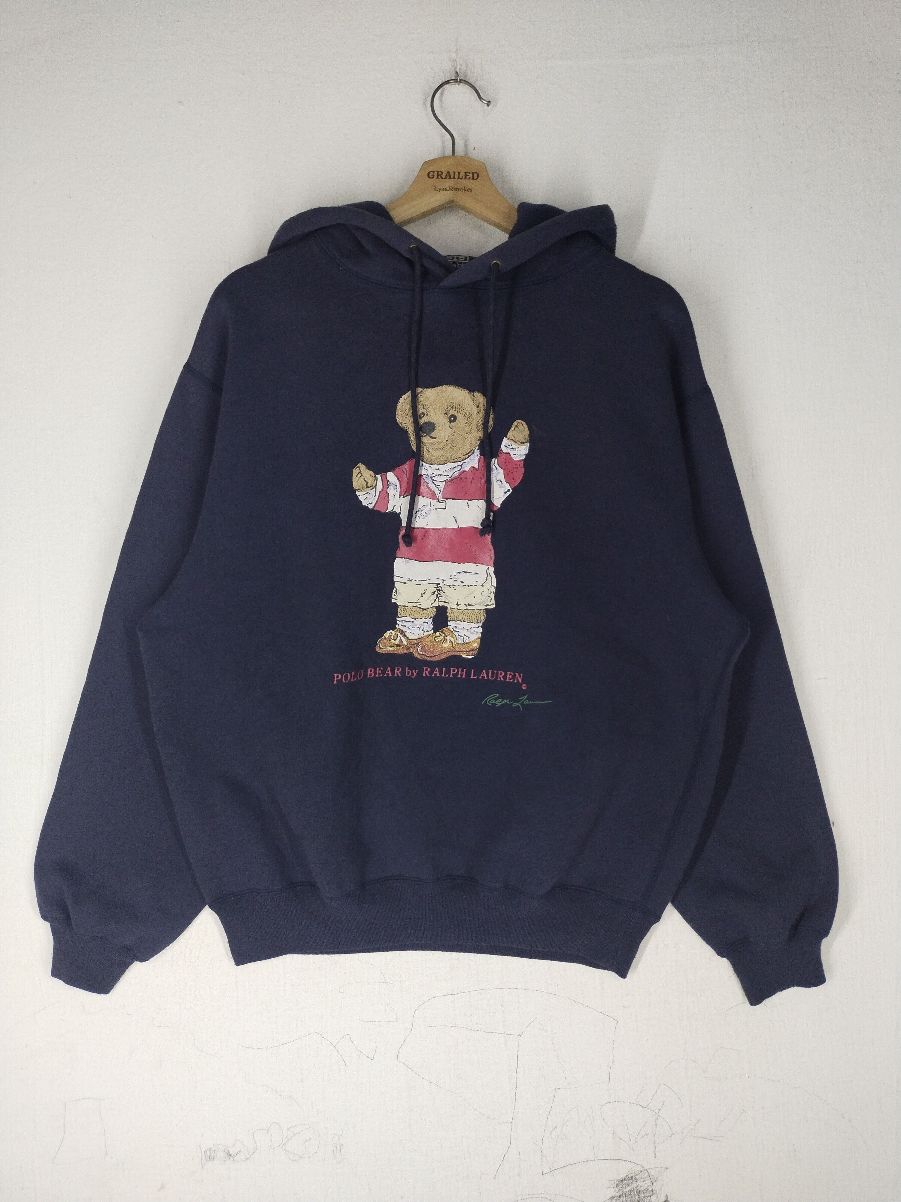 Polo Ralph Lauren × Ralph Lauren × Vintage 90's Bear Ralph Lauren by Polo Ralph Lauren Hoodie Size US L / EU 52-54 / 3 - 4 Thumbnail
