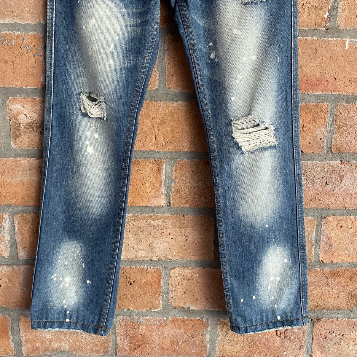 Dolce & Gabbana D&G DOLCE & GABBANAS Distressed Slim-Fit Blue Jeans Size 28" / US 6 / IT 42 - 4 Thumbnail