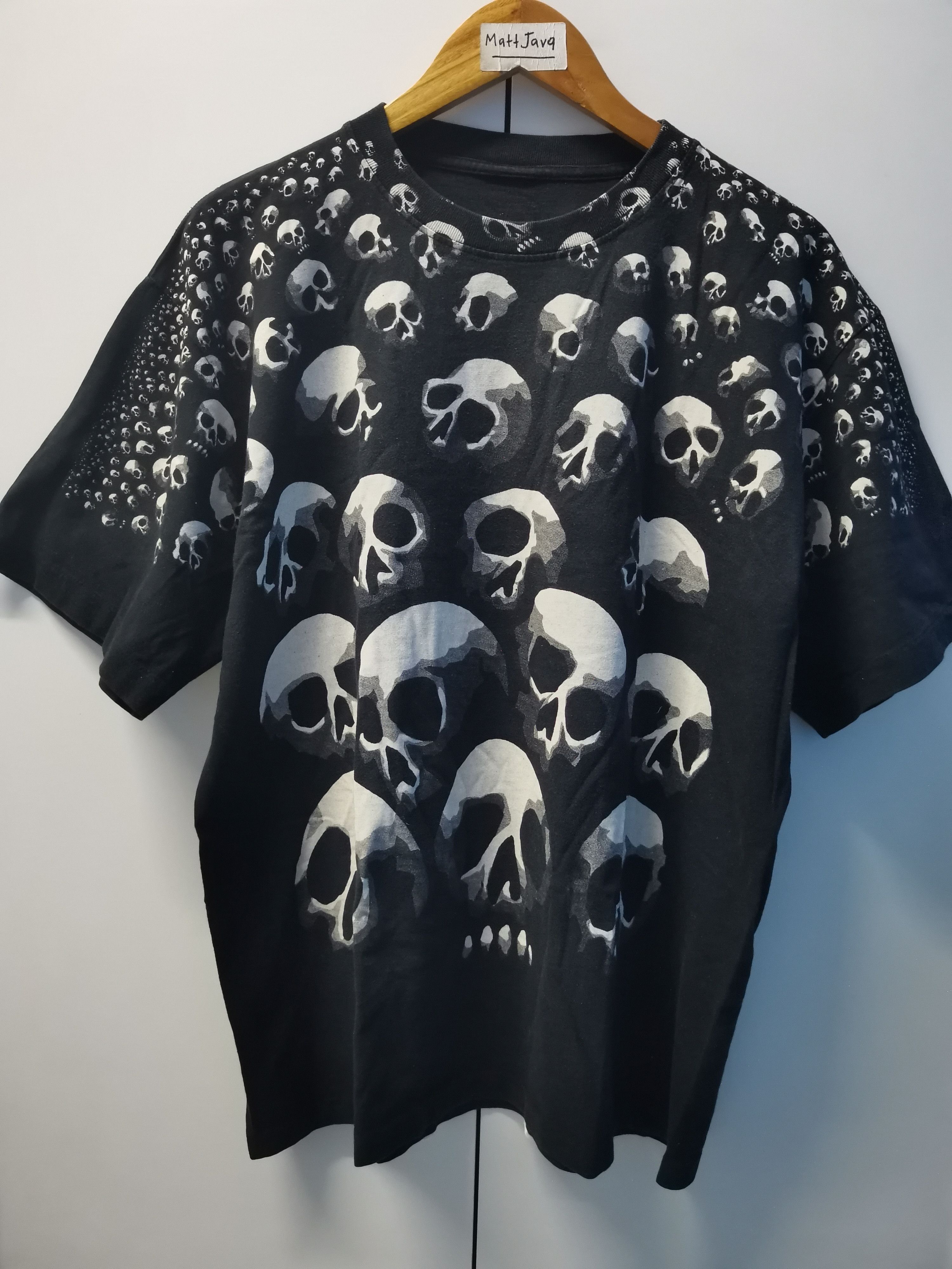 Vintage Vintage Skull Skeleton Tee OverPrint Stitches Size US L / EU 52-54 / 3 - 2 Thumbnail