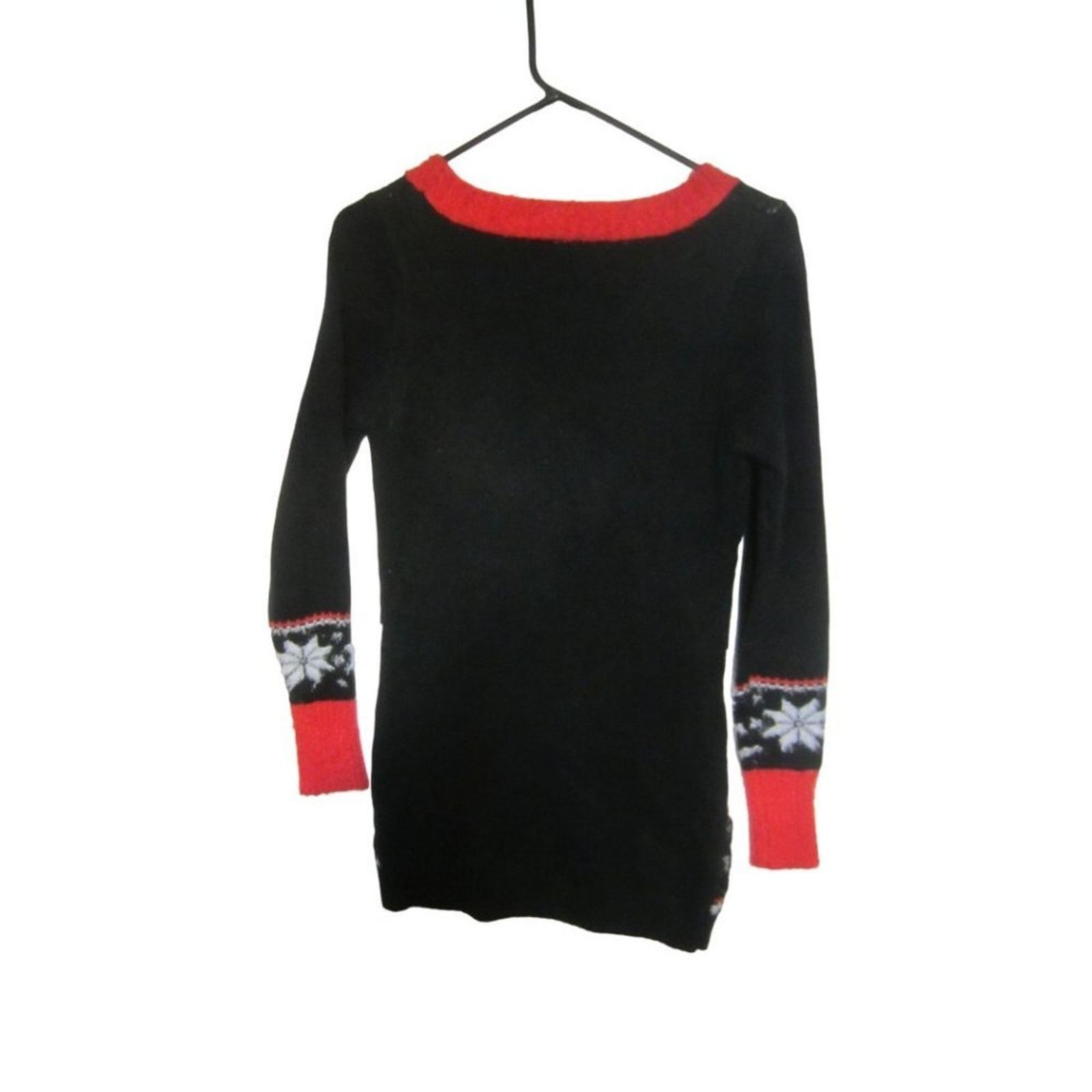 Other Ugly Christmas Sweater Dress Black Red Rudolph Reindeer Size S / US 4 / IT 40 - 9 Thumbnail