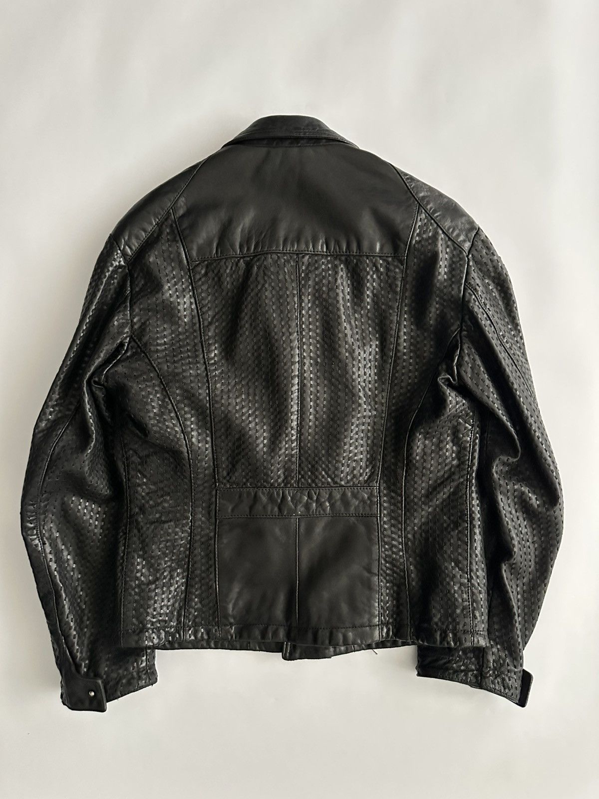 Emporio Armani Emporio Armani 2000’s Stitched Leather Biker Jacket Size US L / EU 52-54 / 3 - 6 Thumbnail