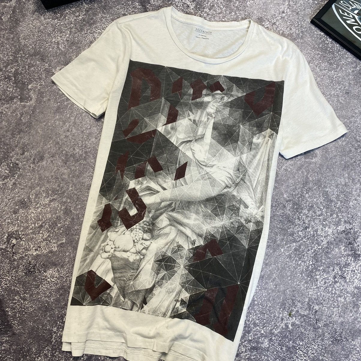 Allsaints Designer All Saints Big Graphic logo y2k rare Japanese tee Size US XS / EU 42 / 0 - 3 Thumbnail