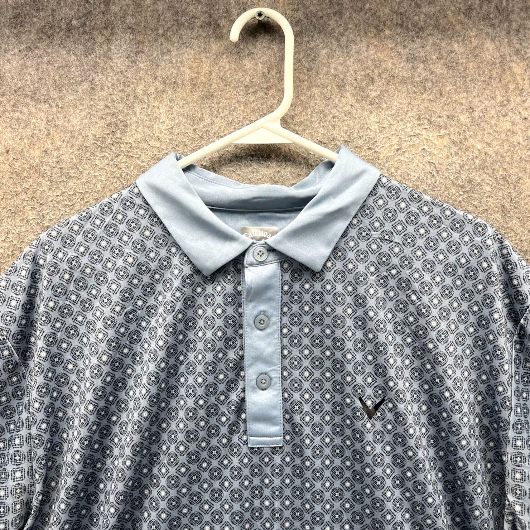 Callaway Callaway Polo Shirt Mens XL Blue Geometric Opti-Dri Golf Performance Stretch Polo Shirt Mens XL Blue Geometric Opti Dri Golf Size US XL / EU 56 / 4 - 3 Thumbnail