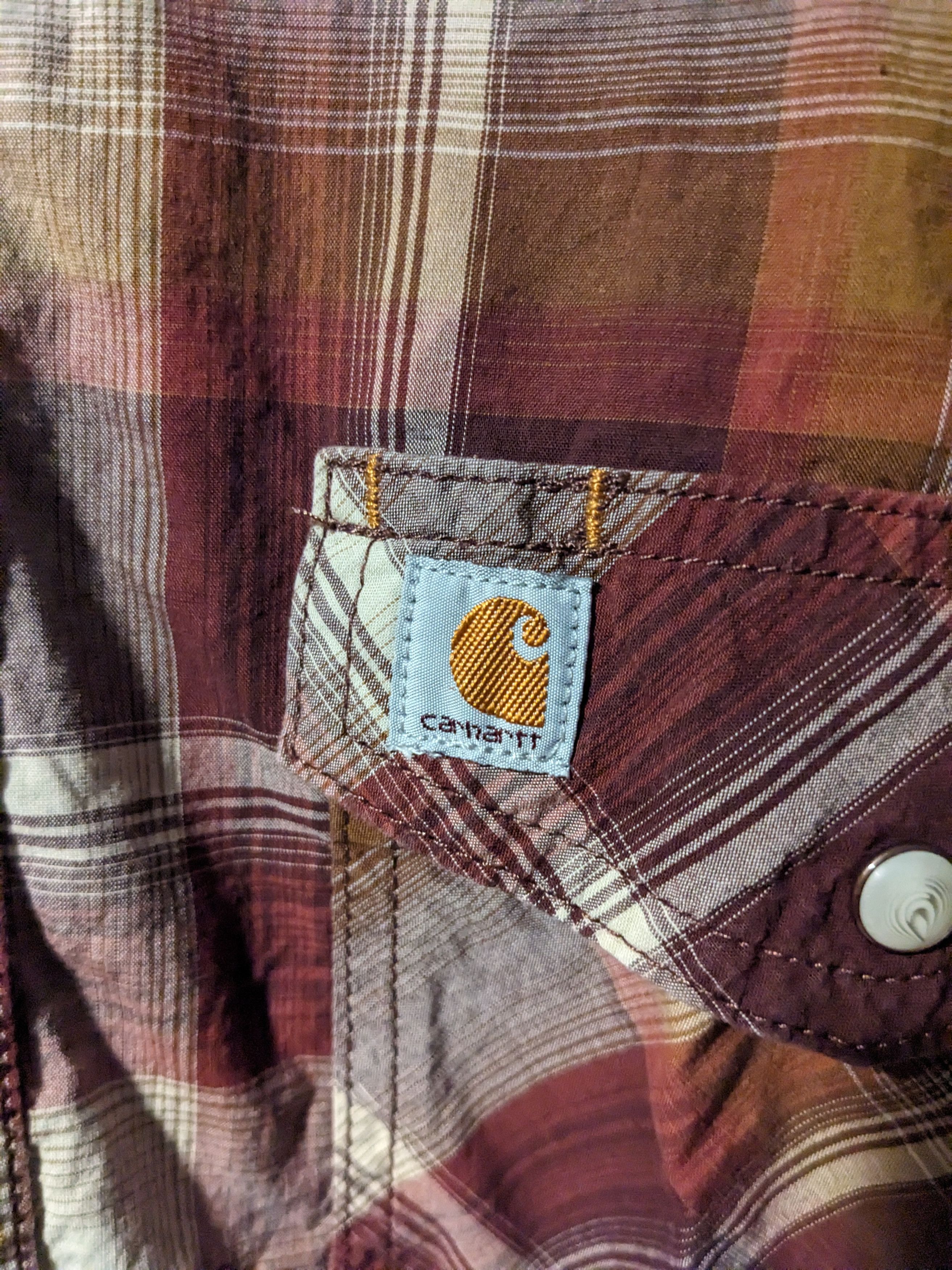 Carhartt × Vintage Vintage Y2K Carhartt Pearl Snap Relaxed Fit Button Up Shirt Size US XL / EU 56 / 4 - 2 Thumbnail