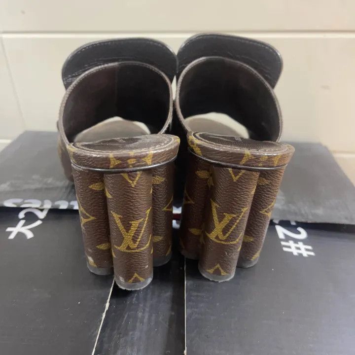 Louis Vuitton Louis Vuitton Indiana Monogram High Heel Sandals -2508 Size US 8 / IT 38 - 3 Thumbnail