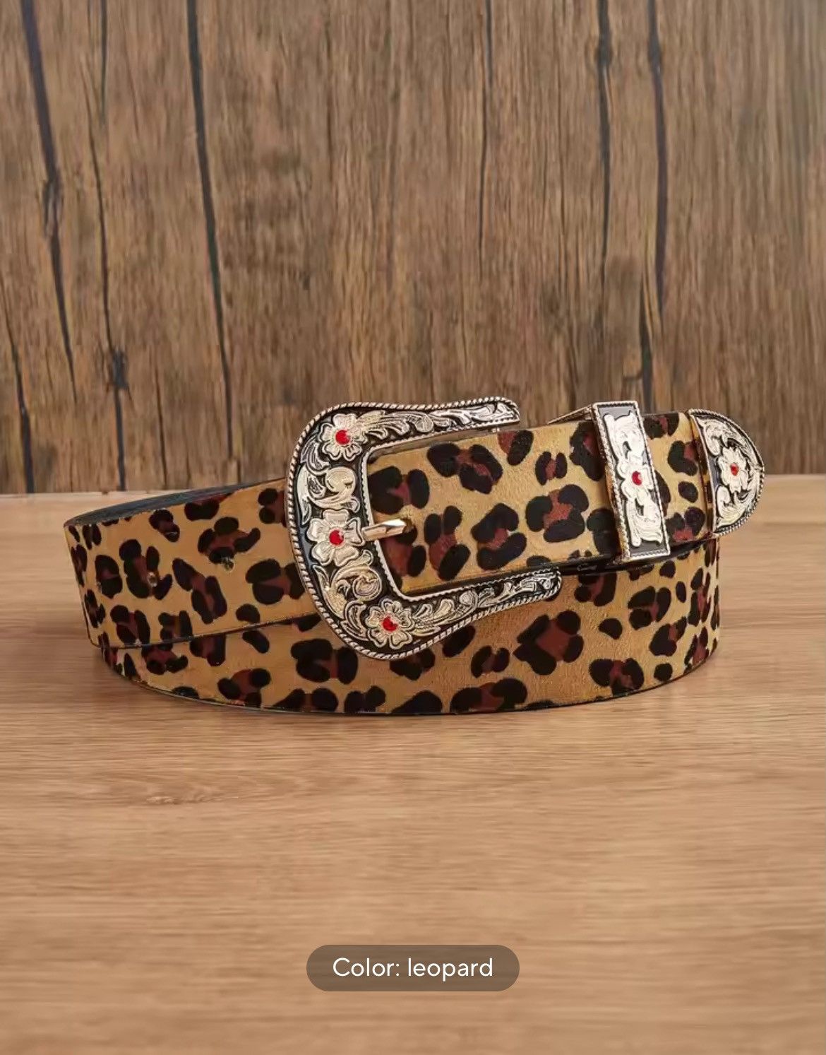 Japanese Brand × Leather 110 Cm 2000s Style leopard cheetah print belt Size ONE SIZE - 4 Thumbnail