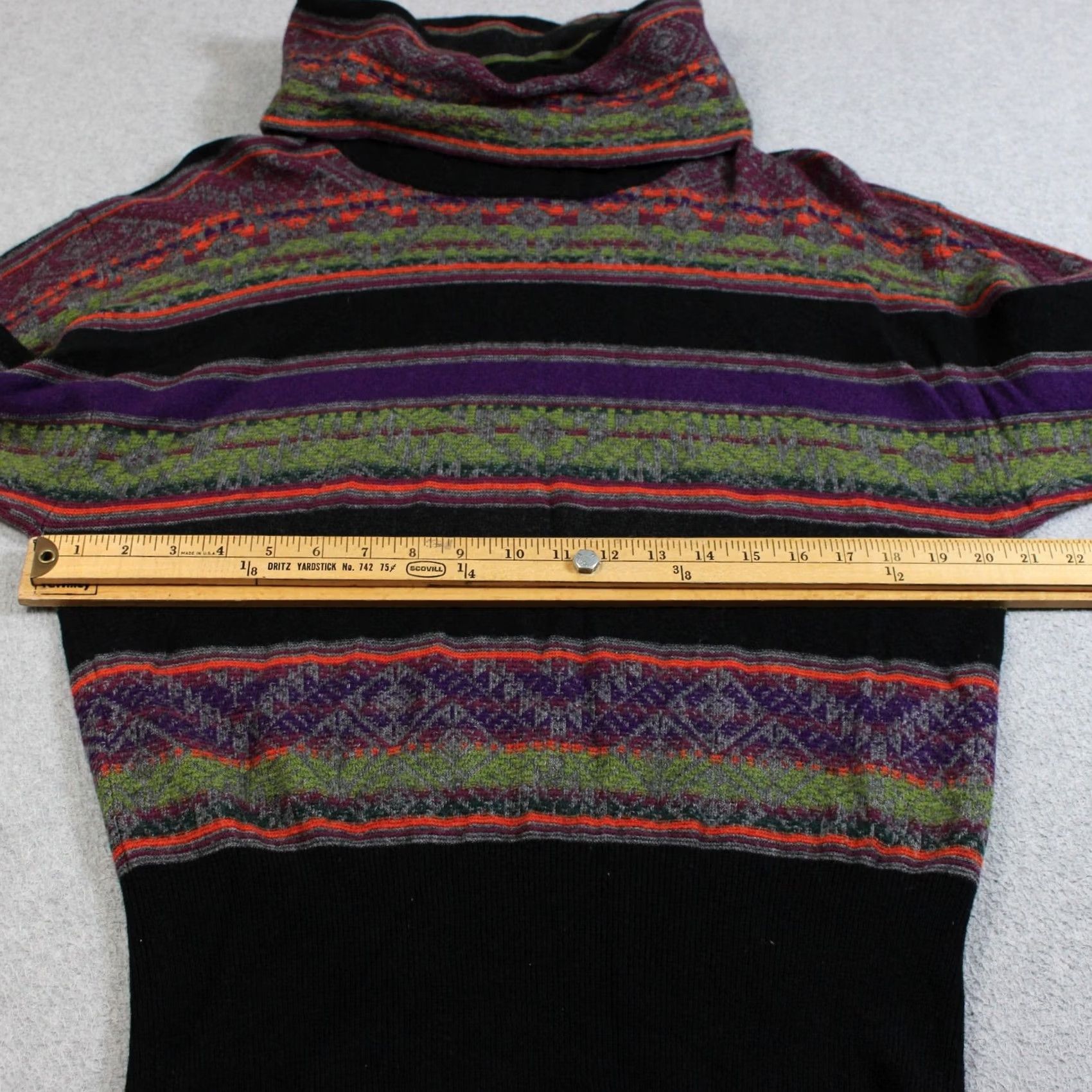 Ralph Lauren Lauren Ralph Lauren Sweater Women L Black Cowl Neck Striped Boho Lagenlook Pullover Dolman Sleeve Knit Tight-Knit Fall Casual Womens Size L / US 10 / IT 46 - 7 Thumbnail