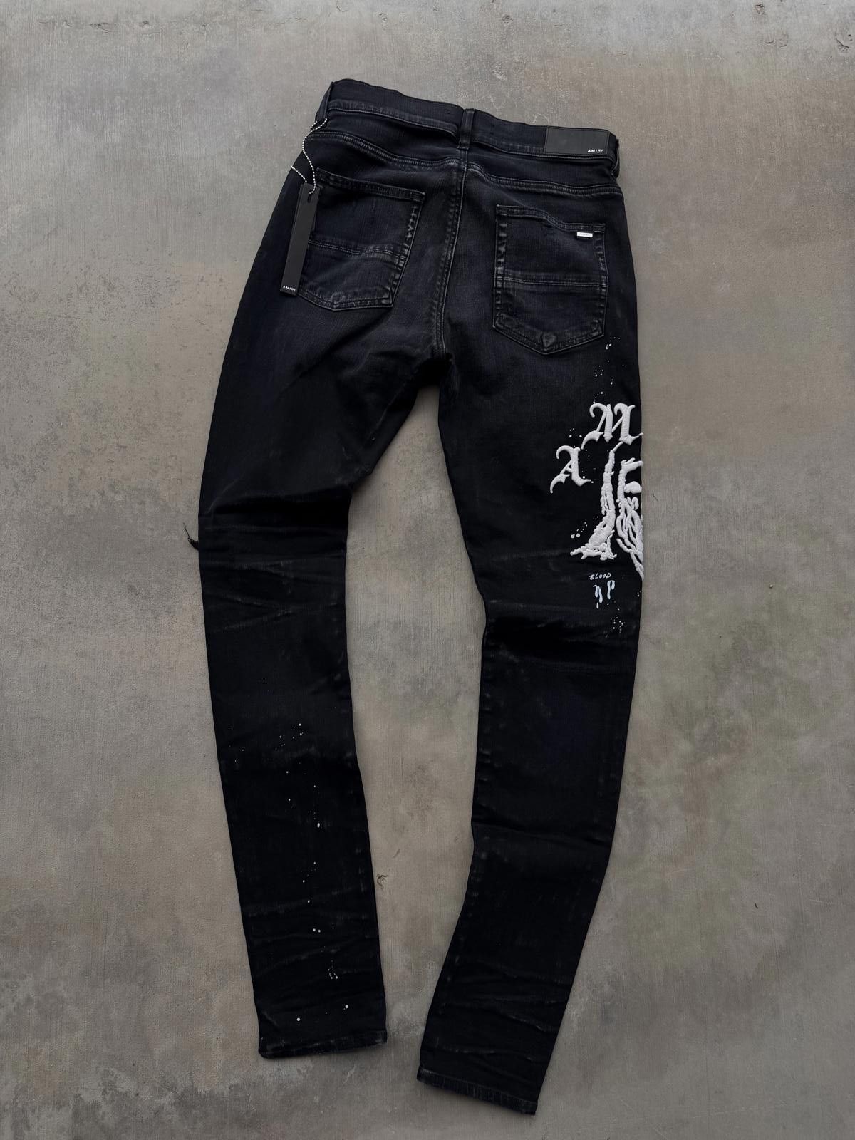 Amiri Amiri x Wes Lang Reaper Jeans Aged Black 32 NWT Authentic Size US 32 / EU 48 - 2 Thumbnail