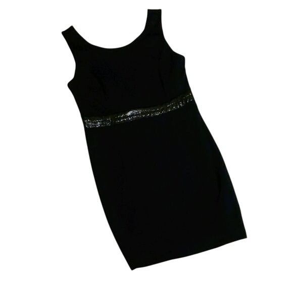 Armani Exchange A/X Armani Exchange Tank Dress Sequin Waist Navy Blue Women' Size L / US 10 / IT 46 - 1 Thumbnail