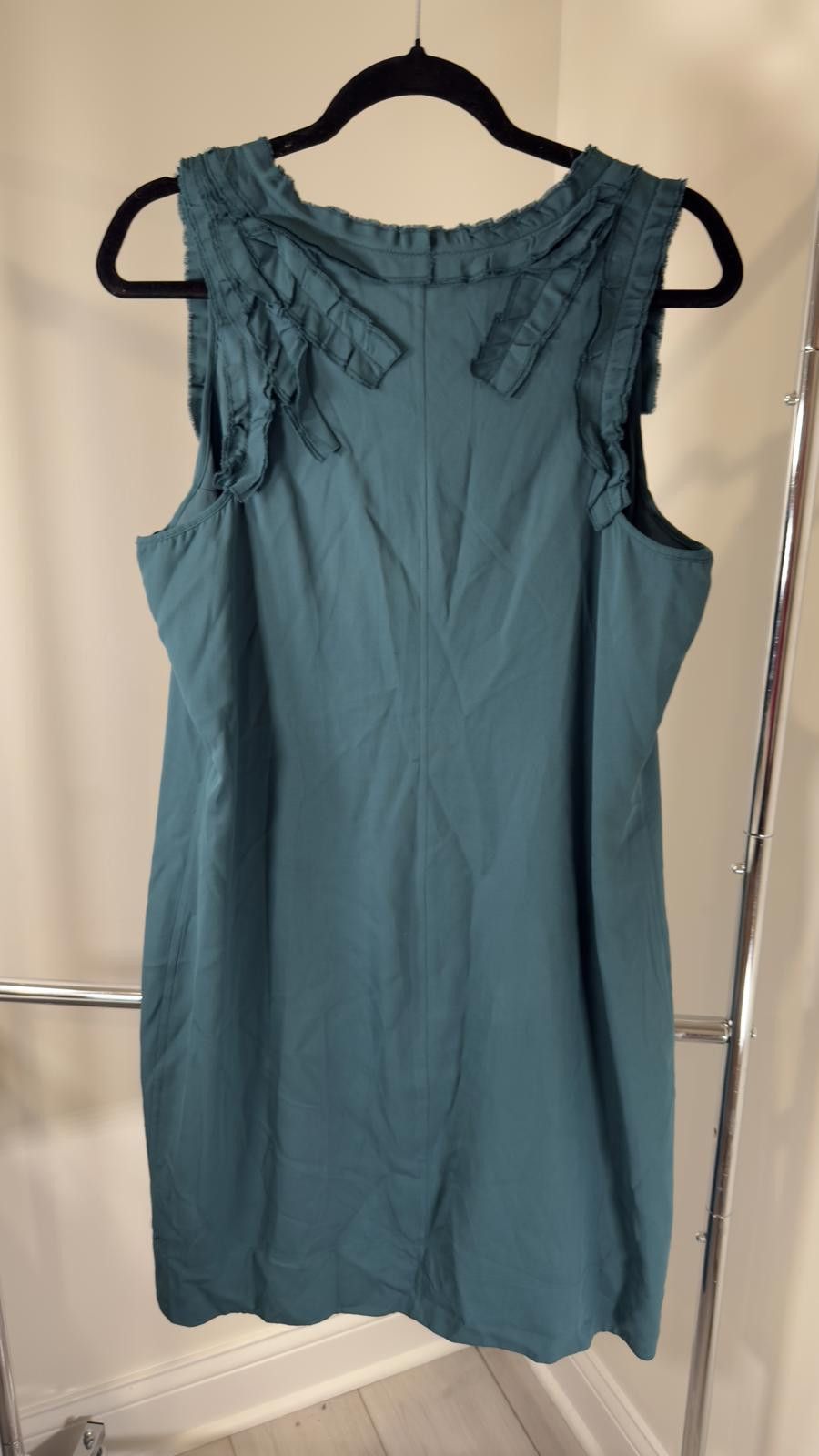 Banana Republic Banana Republic Teal Dress with Ruffle Details Size XXL / US 16-18 / IT 52-54 - 2 Thumbnail