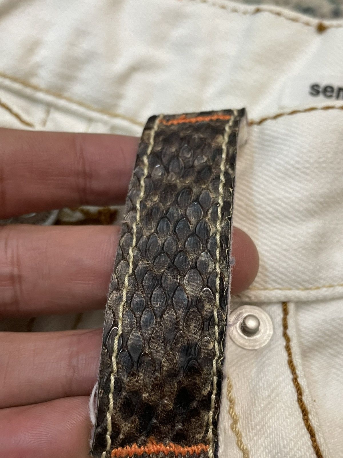 semanticdesign Semantic Design Spiral Flared Snakeskin Pocket Jean Size US 29 - 9 Thumbnail