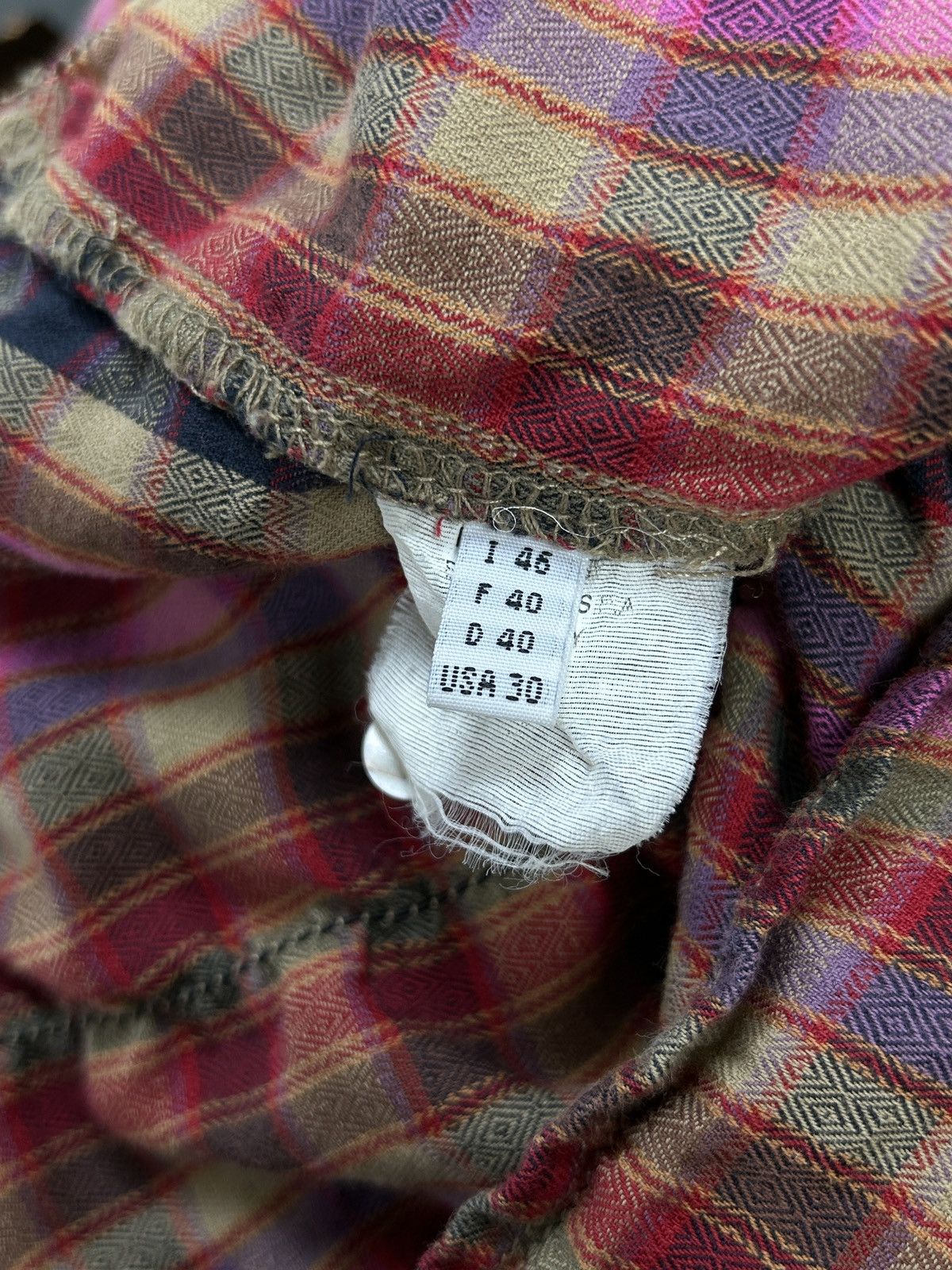 Marithe + Francois Girbaud Vintage Le Jean Marithe Francois Girbaud Checkered Blouse Size L / US 10 / IT 46 - 9 Thumbnail
