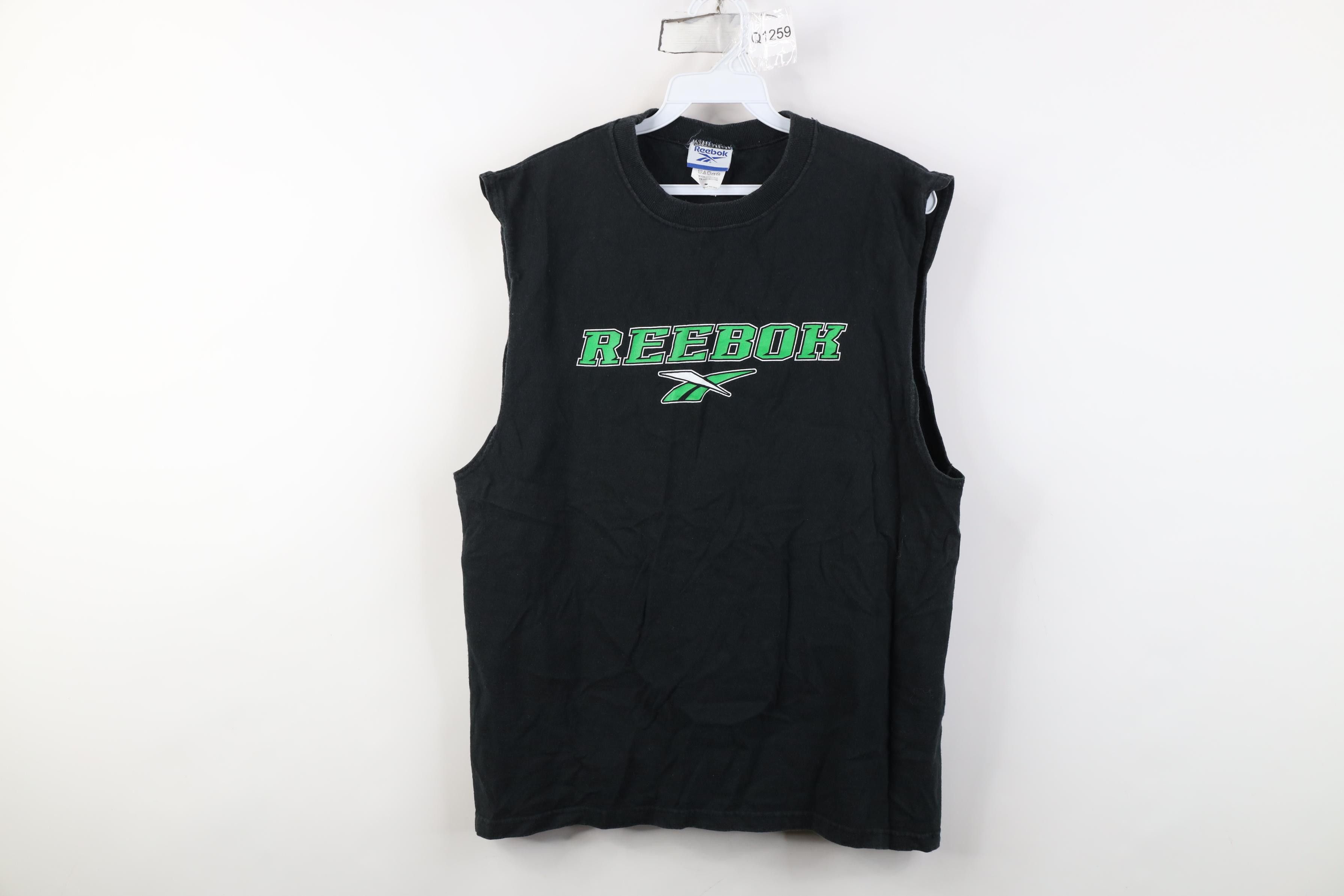 Reebok Vintage 90s Reebok Spell Out Sleeveless Muscle T-Shirt USA Size US S / EU 44-46 / 1 - 1 Thumbnail