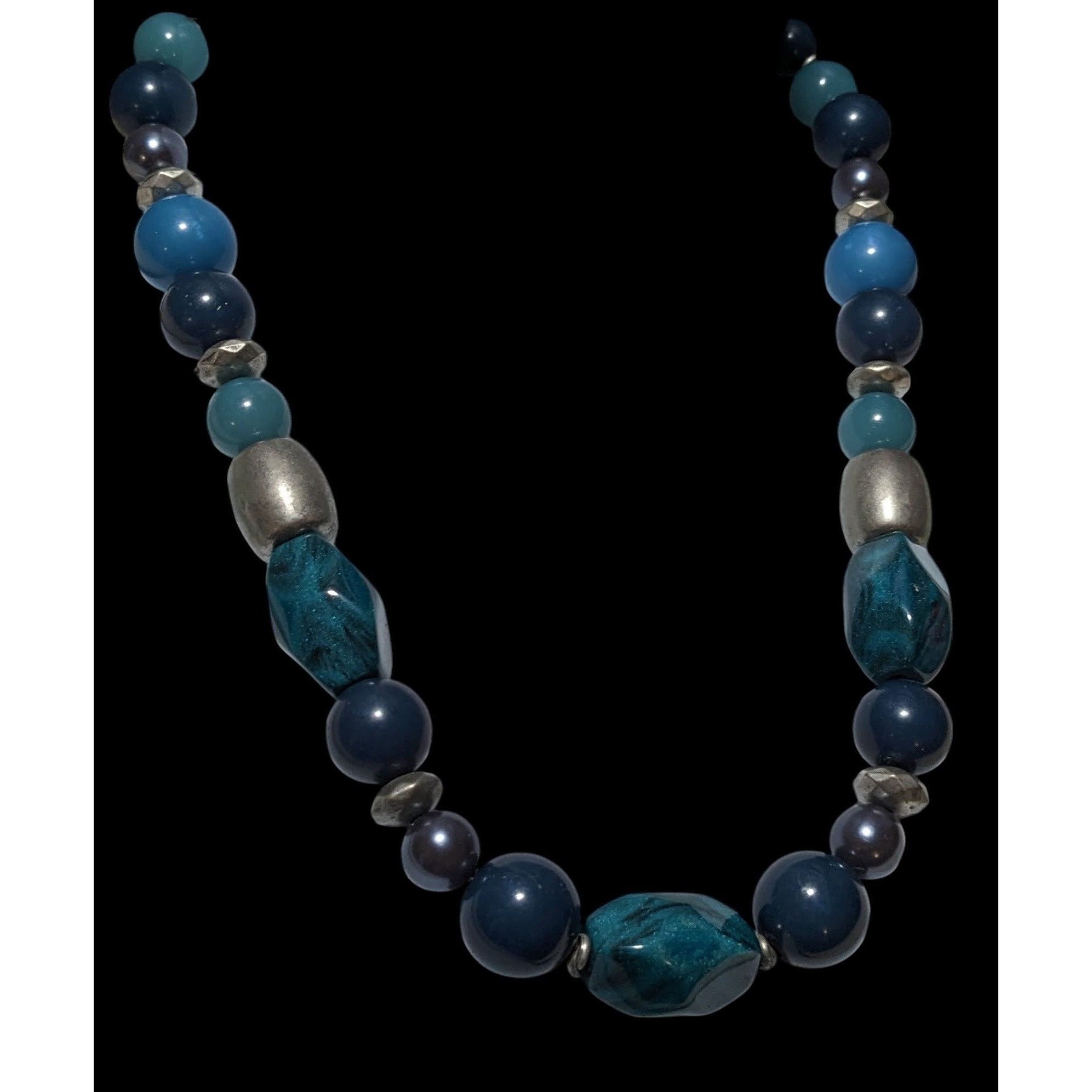 Other Blue And Silver Casual Chunky Beaded Necklace Size ONE SIZE - 3 Thumbnail