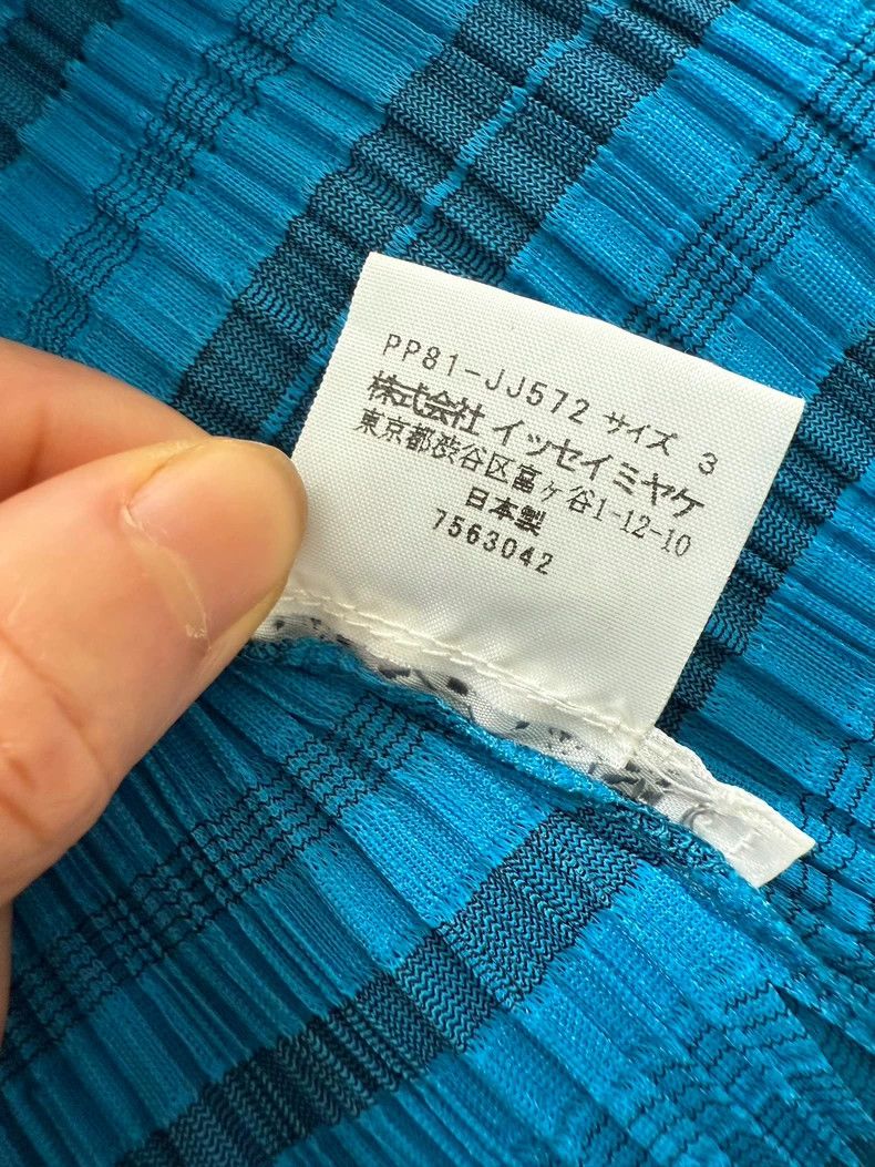 Issey Miyake Issey Miyake size:3 Ocean blue checkered shirt Size XS / US 0-2 / IT 36-38 - 2 Thumbnail