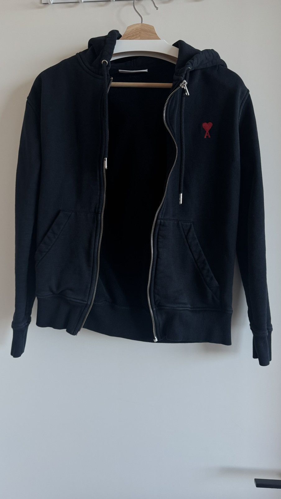 AMI Paris Black Zip Hoodie Size XS - Excellent Condition